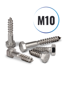 Sechskant Holzschrauben M10 DIN 571 aus Edelstahl A2