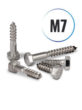 Sechskant Holzschrauben M7 DIN 571 aus Edelstahl A2