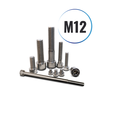 Zylinderschrauben M12 mit Innensechskant DIN 912 aus Edelstahl A2