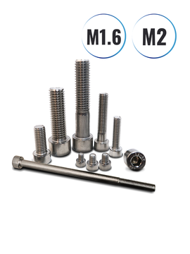 Zylinderschrauben M1,6 M2 mit Innensechskant DIN 912 aus Edelstahl A2