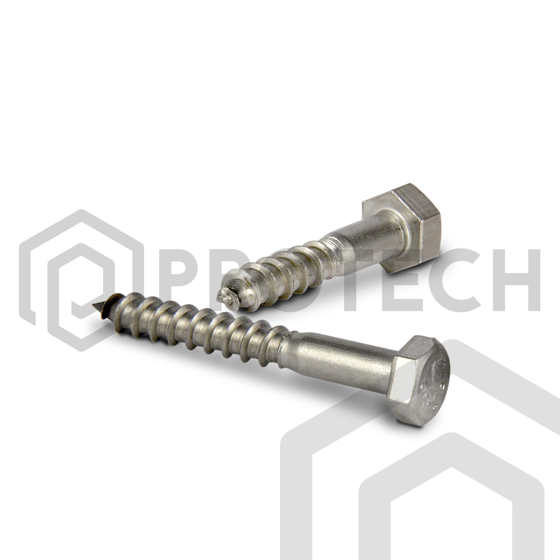 Sechskant Holzschrauben M8 von 25 bis 70mm DIN 571 aus Edelstahl A2