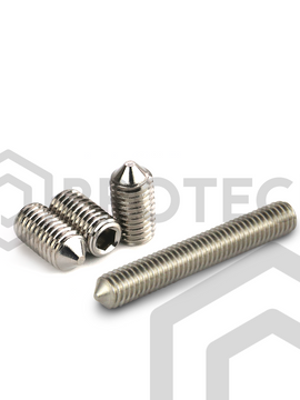 Gewindestifte M6 von 5mm bis 20mm mit ISK u. Spitze DIN 914 aus Edelstahl A2