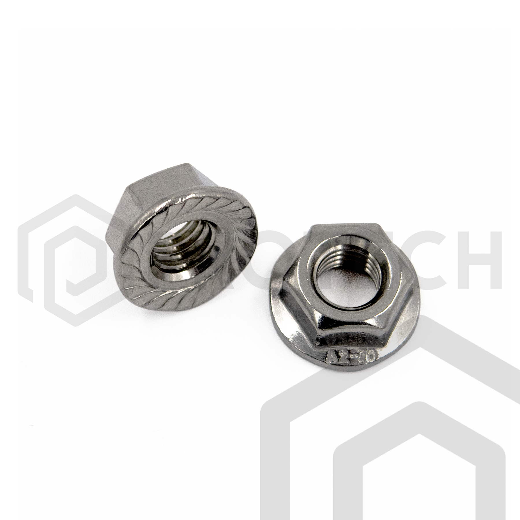 Sechskantmuttern mit Flansch DIN 6923 aus Edelstahl A2