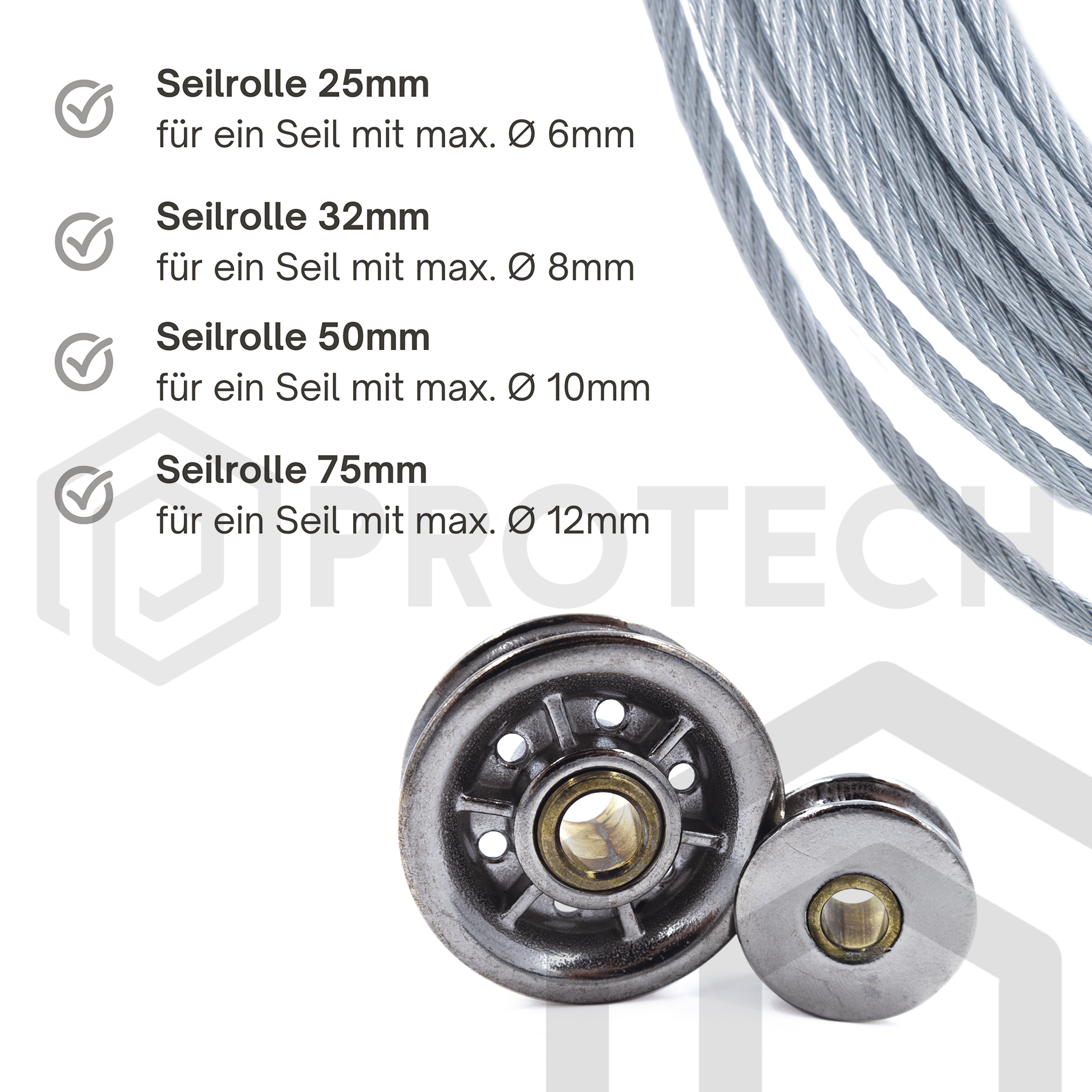 Seilrolle aus Edelstahl A4 (8261)