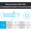 Bohrschrauben von 4,2 bis 4,8mm Linsenkopf TORX DIN 7504 aus Edelstahl A2