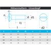 Hülsenmuttern mit Linsenkopf u. Schlitz aus Edelstahl A1